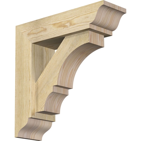 Ekena Millwork Balboa Traditional Rough Sawn Bracket w/ Offset Brace, Douglas Fir, 6"W x 20"D x 20"H BKT0604X20X20BOA01RDF - main